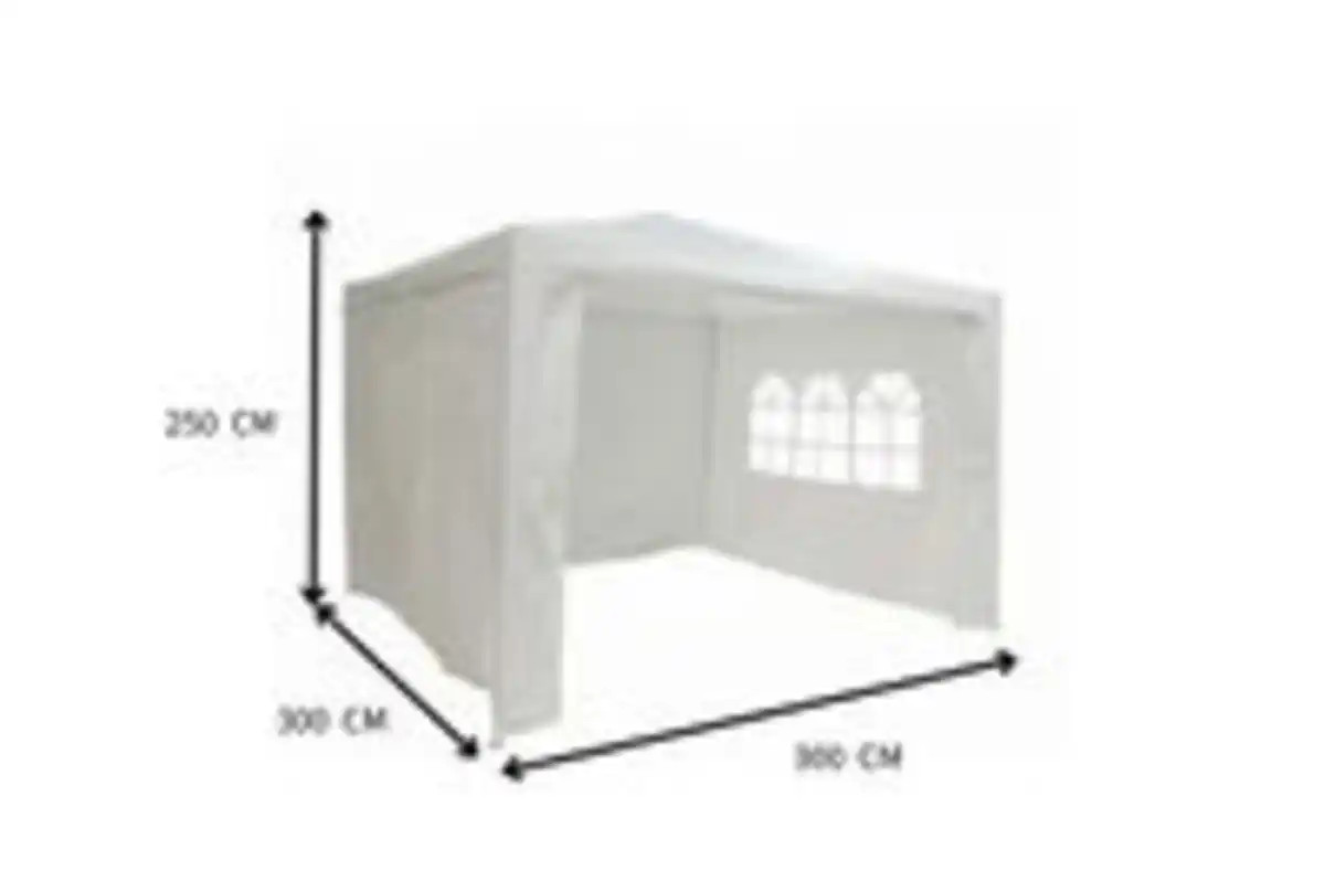 Bild 3 von Partyzelt Pavillon mit 4 Seitenwänden, ca. 300 x 300 x 250 cm – Weiß