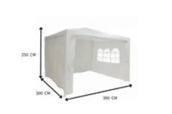 Bild 3 von Partyzelt Pavillon mit 4 Seitenwänden, ca. 300 x 300 x 250 cm – Weiß
