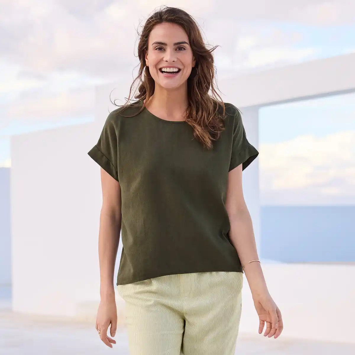 Bild 3 von Damen-Bluse aus Vikose-Leinen-Mix