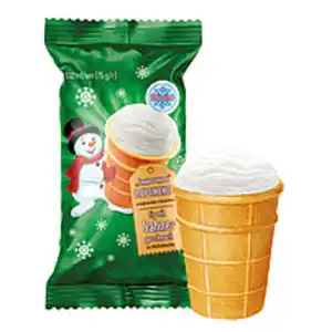 Eis mit Sahnegeschmack im Waffelbecher "Sliwotschnoe"
