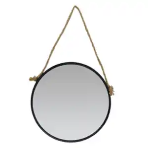 Wandspiegel »Caracas«, mit Sisal-Kordel, Ø 30 cm, schwarz
