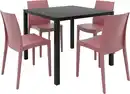 Bild 1 von Grandsoleil Garten-Essgruppe Brunch/Venice 4 Personen Stahl/Kunststoff marsalarot/schwarz
