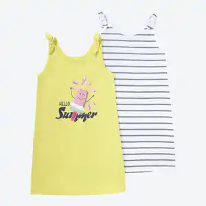 Kinder-Mädchen-Kleid aus Baumwolle, 2er-Pack