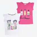 Bild 1 von Kinder-Mädchen-T-Shirt aus Baumwolle, 2er-Pack