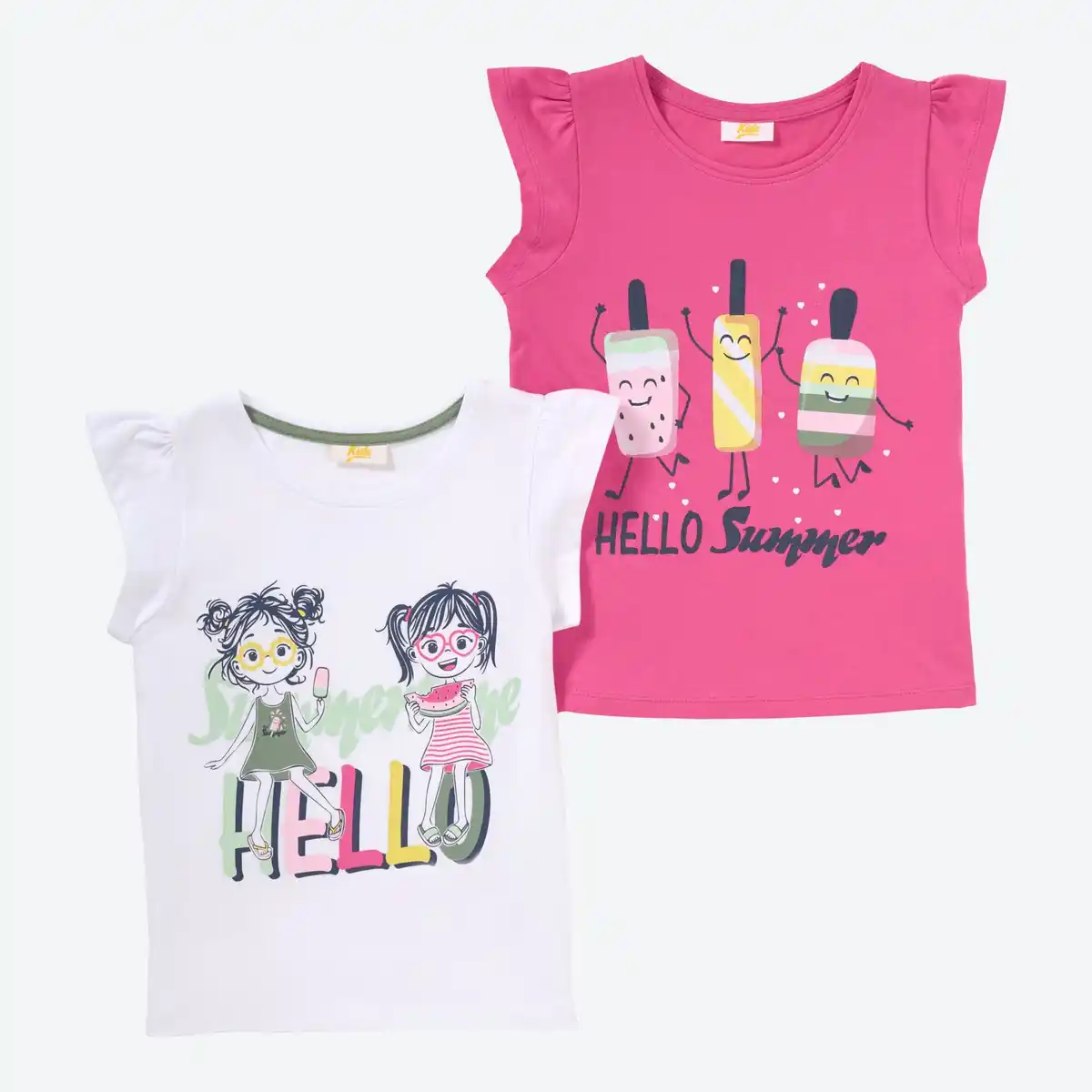 Bild 1 von Kinder-Mädchen-T-Shirt aus Baumwolle, 2er-Pack