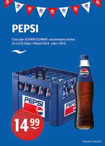 PEPSI Cola oder SCHWIP SCHWAP verschiedene Sorten
