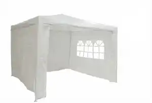 Partyzelt Pavillon mit 4 Seitenwänden, ca. 300 x 300 x 250 cm – Weiß