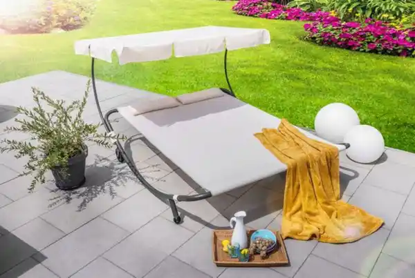 Bild 2 von Doppelgartenliege, ca. 200 x 180 x 155 cm - Beige