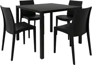 Grandsoleil Garten-Essgruppe Brunch/Venice 4 Personen Stahl/Kunststoff schwarz