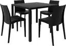 Bild 1 von Grandsoleil Garten-Essgruppe Brunch/Venice 4 Personen Stahl/Kunststoff schwarz