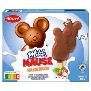 MUCCI Milchmaus Stieleis 260 ml, Haselnuss