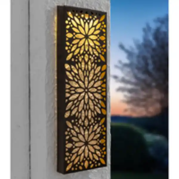 Bild 2 von LED-Solar-Wandbild, ca. 20 x 5 x 61 cm - Blume
