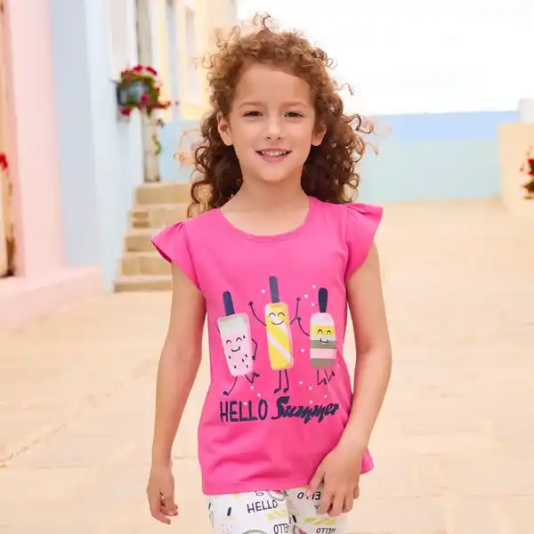Bild 2 von Kinder-Mädchen-T-Shirt aus Baumwolle, 2er-Pack