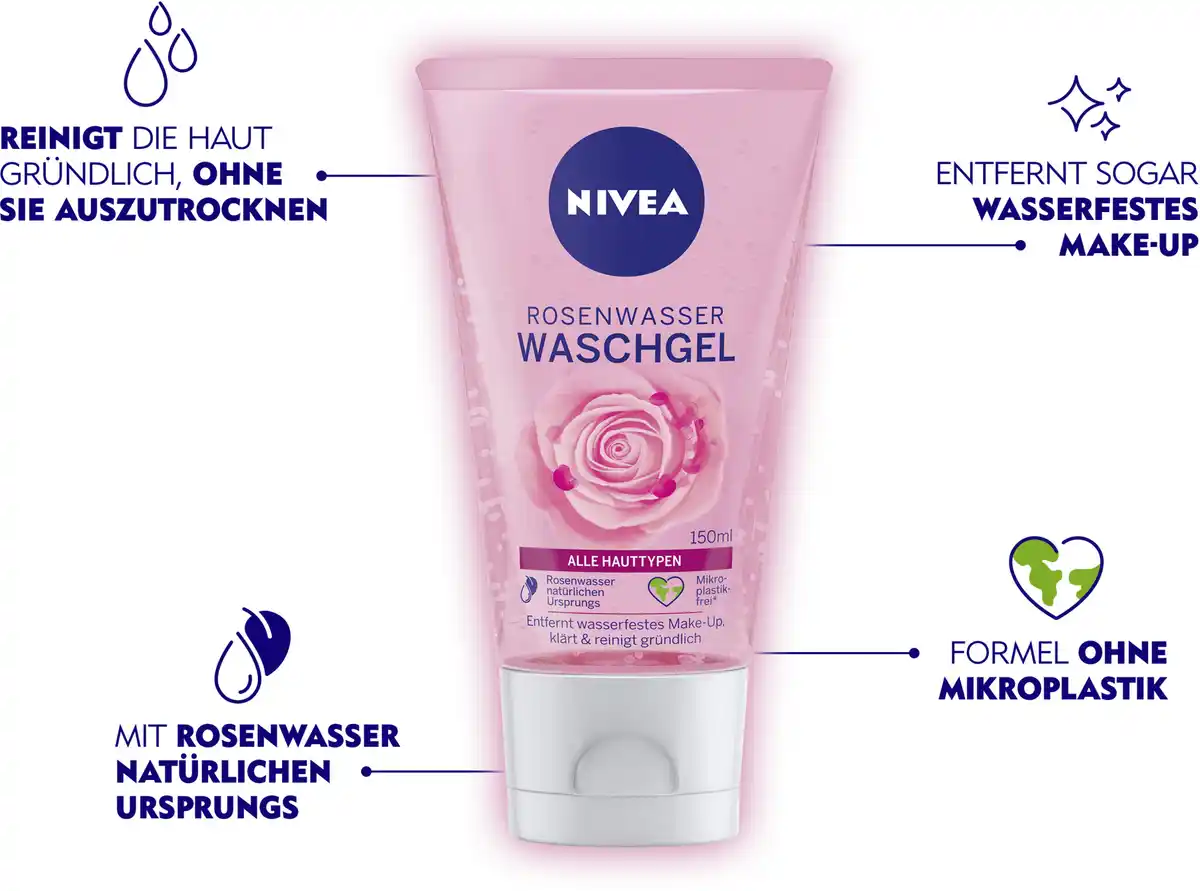 Bild 4 von NIVEA Rosenwasser Waschgel, 150 ml