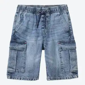 Kinder-Jungen-Jeans-Bermudas aus Baumwolle