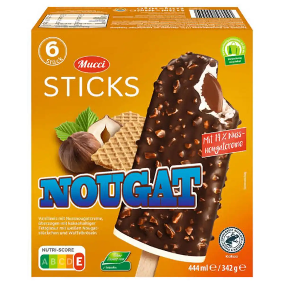Bild 1 von MUCCI Stieleis Schoko Sticks, Nougat 444 ml