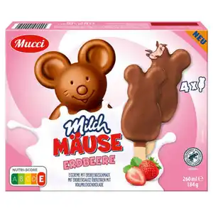MUCCI Milchmaus Stieleis 260 ml, Erdbeere
