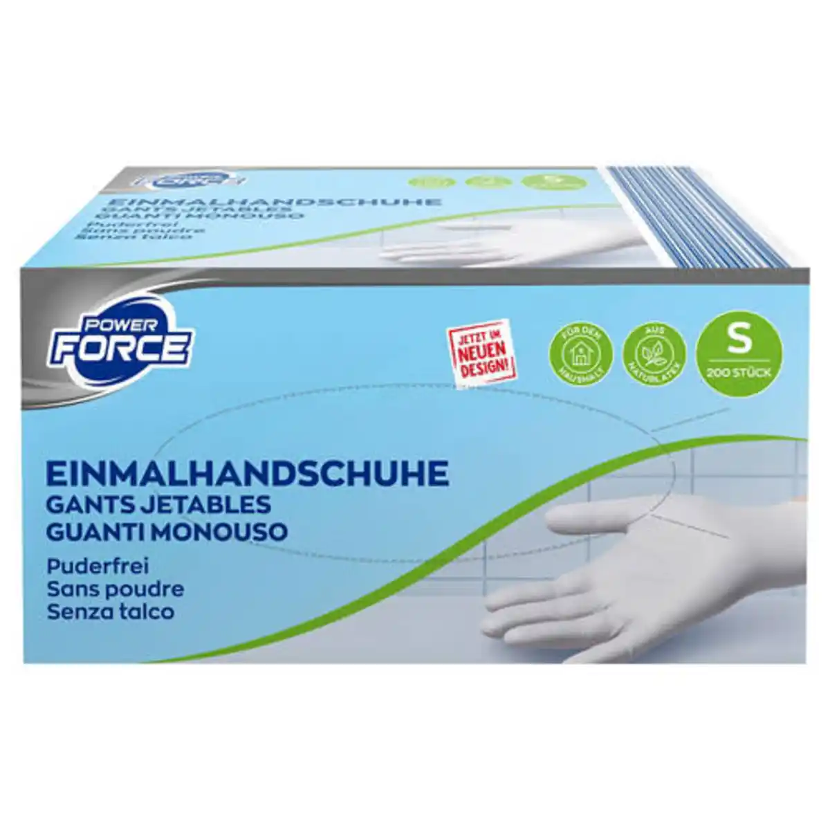 Bild 1 von POWER FORCE Einmalhandschuhe Latex 200er-Pack, S