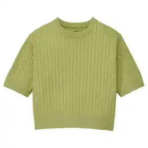 UP2FASHION WOMEN Damen Kurzarm-Pullover, Grün, S 36/38