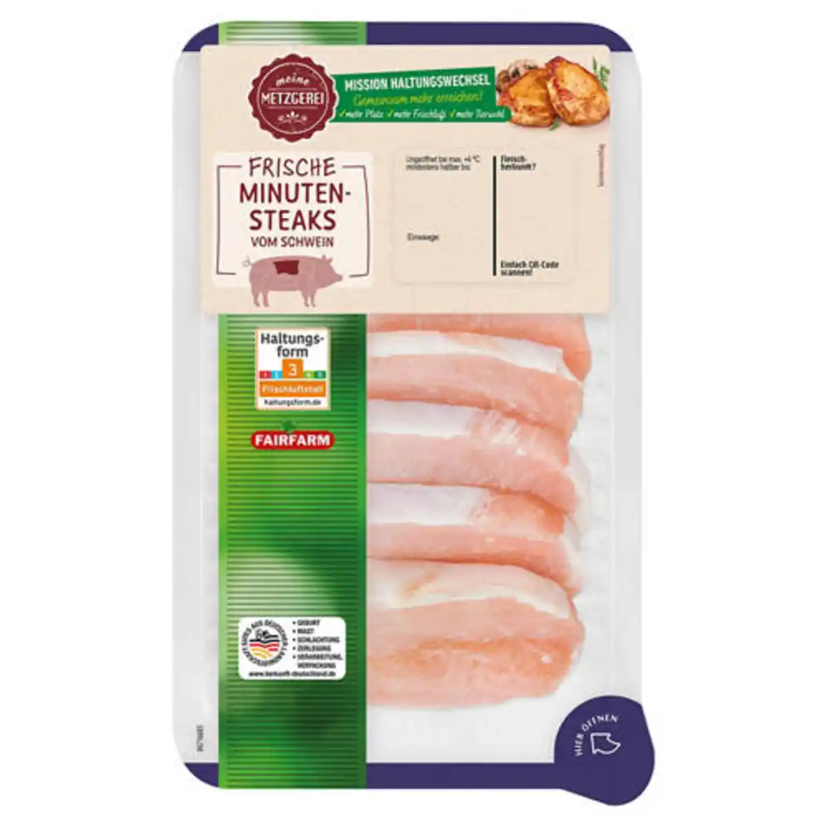 Bild 1 von MEINE METZGEREI Schweine Minutensteaks 400 g