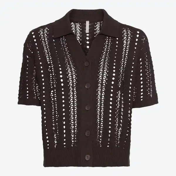 Bild 3 von Damen-Poloshirt in Ajour-Strick