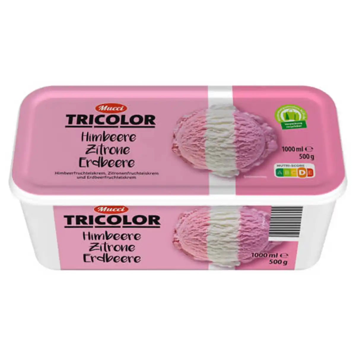 Bild 1 von MUCCI Eisschale Tricolor 1 l, Himbeer-Zitrone-Erdbeere