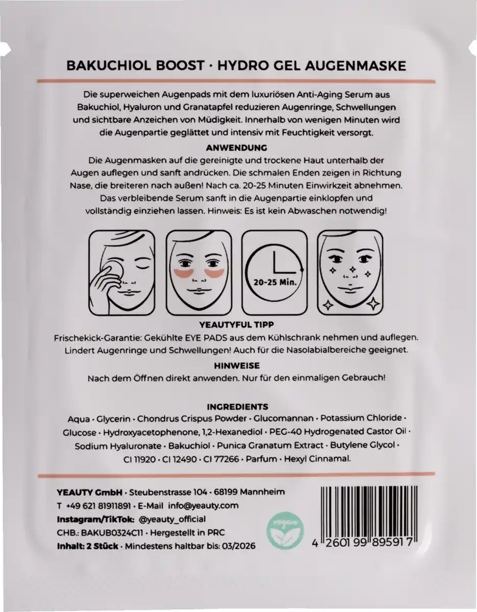 Bild 2 von YEAUTY Eye Pad Mask Bakuchiol Boost