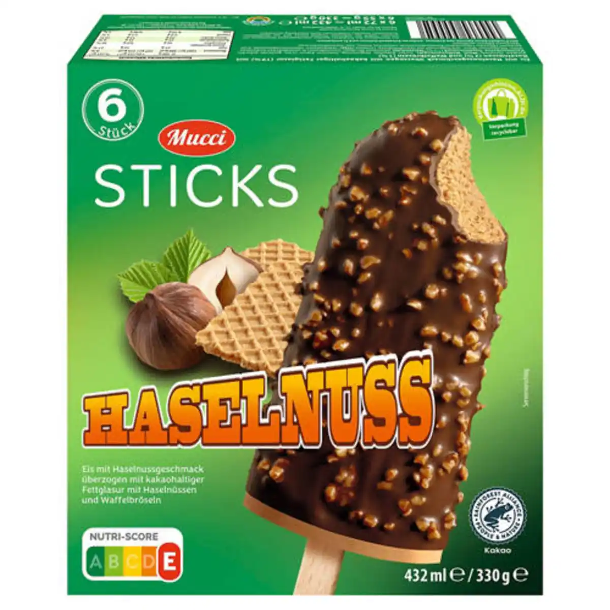 Bild 1 von MUCCI Stieleis Schoko Sticks, Haselnuss 432 ml