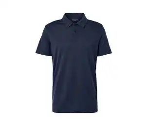 Poloshirt mit Merinowolle, blau