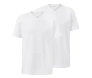 2 T-Shirts mit V-Ausschnitt, weiß