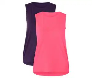 2 Sport-Tops, lila und pink