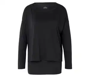 Da. 2-in-1-Sportshirt, schwarz