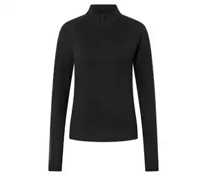 Sportshirt mit Half-Zip, schwarz