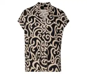 Blusenshirt mit V-Ausschnitt, schwarz