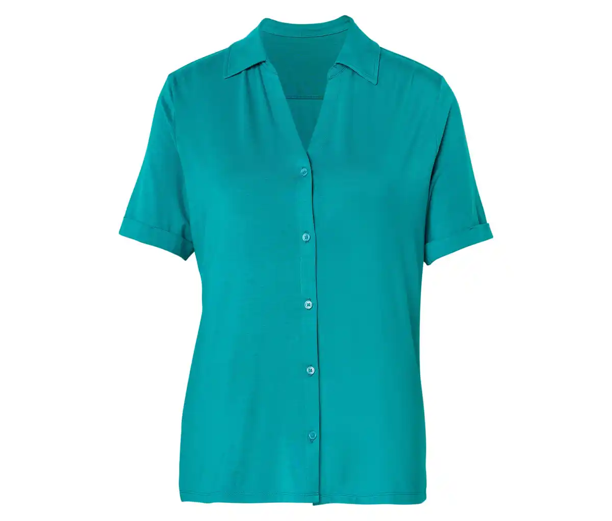 Bild 1 von Blusenshirt mit Knopfleiste, azurblau