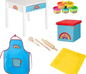 Roba x Play-Doh Basteltisch mit Hocker und Zubehör