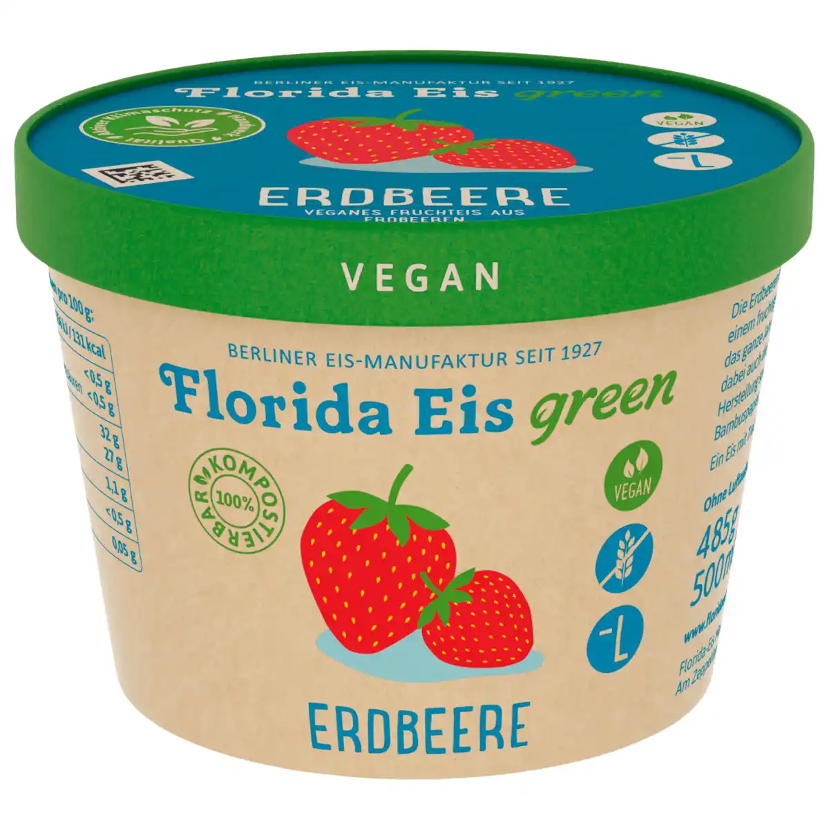 Bild 1 von Florida Eis green Erdbeere 500ml