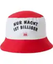 Bild 1 von Party Fischerhut „Nur nackt ist billiger“, rot/schwarz