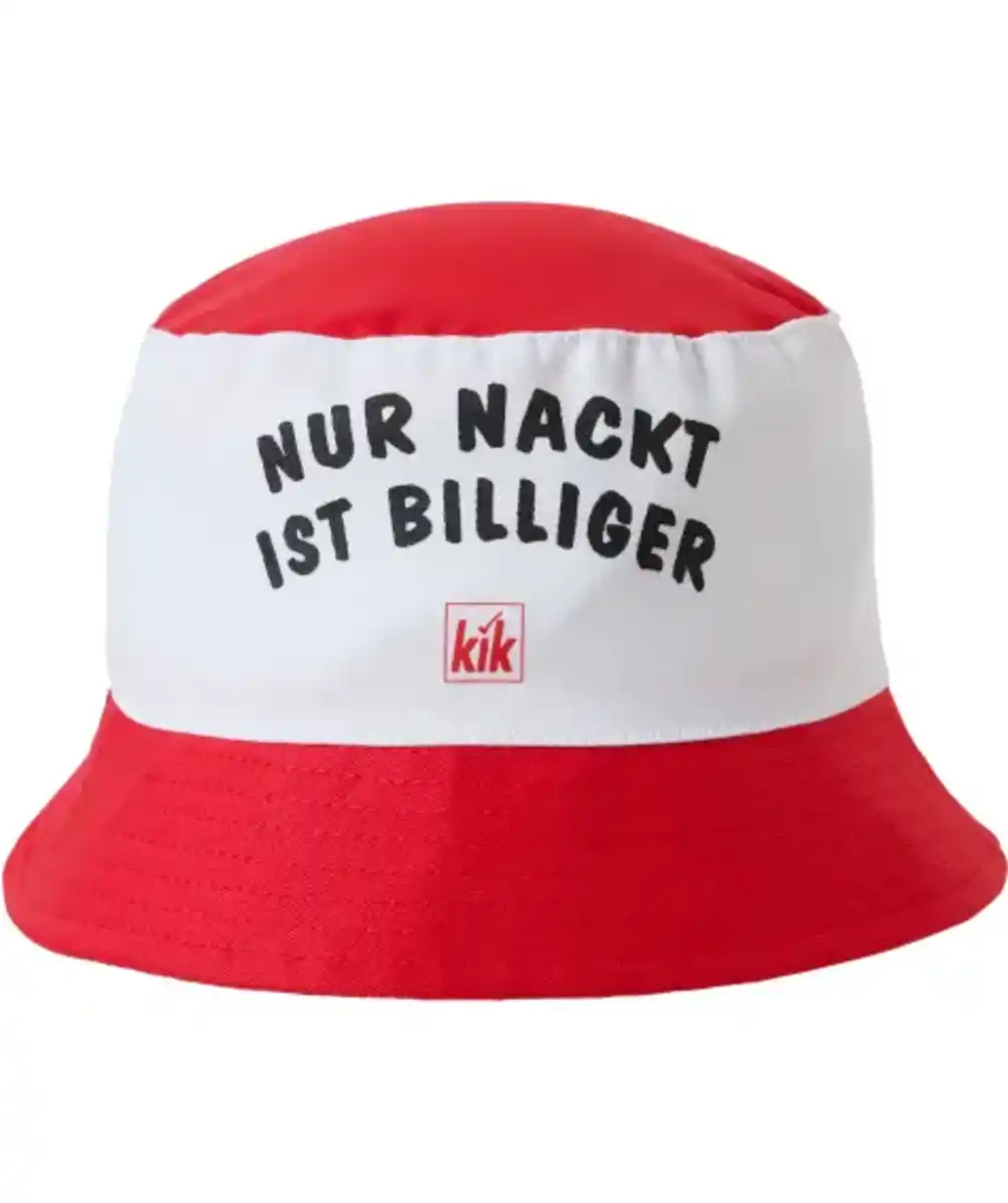 Bild 1 von Party Fischerhut „Nur nackt ist billiger“, rot/schwarz