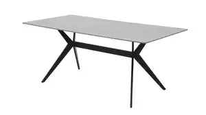Esstisch 180 x 90 cm Marmoroptik grau - PACCINO