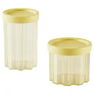 SPJUTLILJA Dose mit Deckel 2er-Set, hellgelb