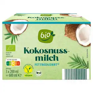 BIO Kokosmilch 3 x 200 ml, 12-14 % Fett