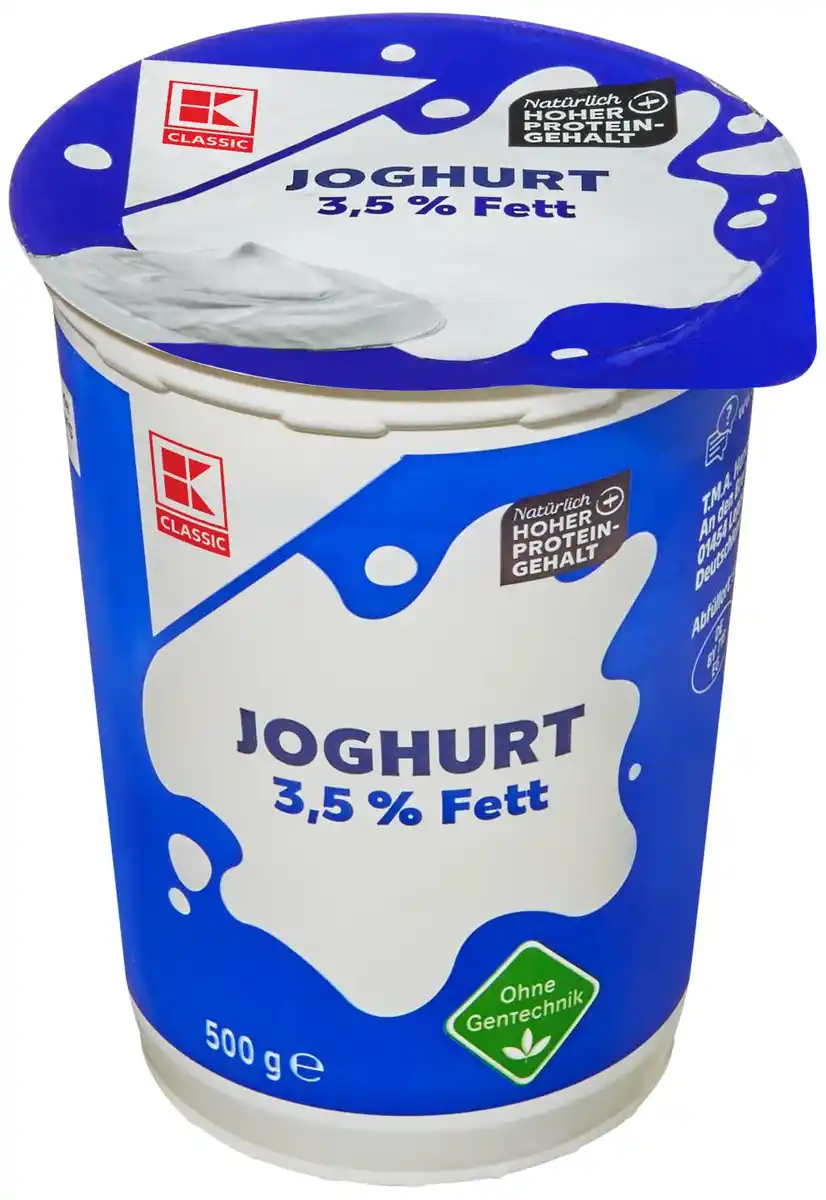 Bild 1 von K-CLASSIC Joghurt mild, 3,5 % Fett, 500-g-Becher