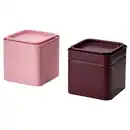 Bild 1 von BLOMNING Dose mit Deckel, braunrot/rosa für Kaffee/Tee, 10x10x10 cm