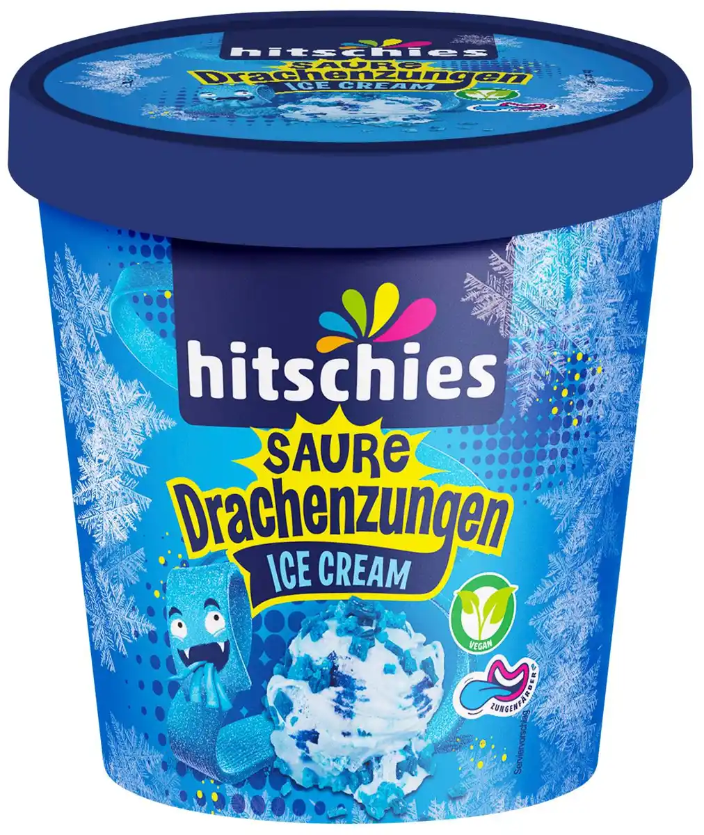 Bild 1 von HITSCHIES Saure Drachenzungen Ice Cream, 460-ml-Becher