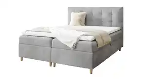 Boxbett Cord grau 160 x 200 cm - Bettkasten - ADORA