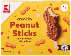 K-CLASSIC Peanut Sticks Stieleis, 4 St. = 360-ml-Packg.