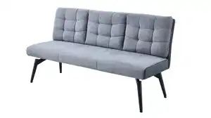 Sitzbank Rückenlehne 180 cm grau Microfaser Webstoff - TOMAR