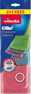 VILEDA Scheuerschwämme »Glitzi Power Inox Colors«, 3-St.-Packg.