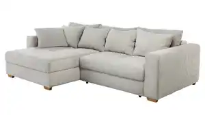 Ecksofa Cord grau-beige Schlaffunktion Bettkasten 288 x 186 cm - KAMPEN